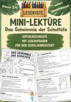 Vorschau - Arbeitsblätter - Lesekiste - Mini-Lektüre „Das Geheimnis der Schultüte“ | Rätselgeschichte mit Leseaufgaben | Klasse 3/4 | Schuljahresstart - Deckblatt