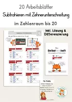 Vorschau - Unterrichtsreihen - Subtrahieren mit Überschreiten bis 20 Subtraktion Zehnerübergang - Deckblatt
