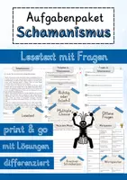 Vorschau - Arbeitsblätter - Schamanismus Lesetext einfach verständlich mit Aufgaben, Lösungen und Wortspeicher - Deckblatt