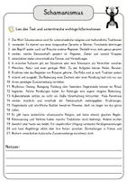 Vorschau - Arbeitsblätter - Schamanismus Lesetext einfach verständlich mit Aufgaben, Lösungen und Wortspeicher - Seite 3