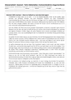 Vorschau - Arbeitsblätter - Klassenarbeit Deutsch RS BW Profifußball Klasse 9/10 Textverständnis und Argumentieren Abschlussprüfung 2027 - Seite 1
