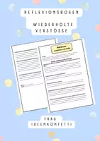 Vorschau - Arbeitsblätter - Reflexionsbogen Regelverstöße Wiederholung Reflexion - Deckblatt