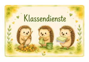 Vorschau - Bildkarten - Igelklasse - Klassendienste - Schilder und Dienstkärtchen - Seite 1
