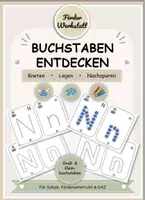 Vorschau - Arbeitsblätter - Buchstabe N n – Kneten, Muggelsteine legen & Nachspuren | Buchstaben lernen - Deckblatt