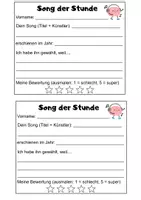 Vorschau - Arbeitsblätter - Musik Song der Stunde Vortrag - Seite 1