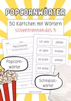 Vorschau - Arbeitsblätter - Silbentrennendes h - Lernwörter Popcornwörter/Schnipselwörter - Deckblatt