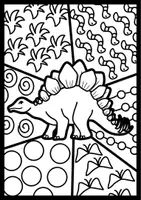 Vorschau - Mal- und Bastelvorlagen - 🦕 Pop Art Dinosaurier Kunstprojekt – Ausmalbilder Dinos (3 Versionen, differenziert) - Seite 2