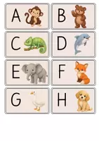Vorschau - Spiele - Anlautkarten Buchstabenkarten mit Tierbildern A-Z, Vorschule, Spiele - Seite 1