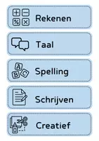 Voorbeeld - Dagritmekaartjes blauw met pictogrammen - Pagina 1