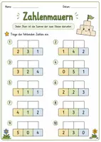 Vorschau - Arbeitsblätter - Zahlenmauern Merk- und Übungsblatt - Seite 3