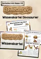 Vorschau - Bildkarten - Dinosaurier im Sachunterricht – Mini-Wissenskartei zu Lebenszeit, Merkmalen, Ernährung, Fortpflanzung & Dinoarten - Deckblatt
