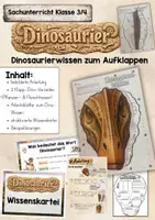 Vorschau - Arbeitsblätter - Dinosaurier im Sachunterricht – Interaktives Arbeitsblatt mit klappbarem Dinosaurierkopf, Wissenskartei & bebilderter Anleitung - Deckblatt