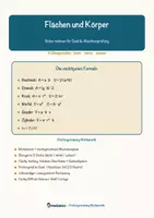 Vorschau - Arbeitsblätter - Flächen und Körper – Prüfungstraining Mathematik (Klasse 8) - Deckblatt