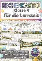 Vorschau - Stationenlernen - Rechenkartei Klasse 4 – Dinosaurier | schriftlich rechnen, Zahlenraum, Sachaufgaben - Deckblatt
