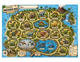 Vorschau - Stationenlernen - Rechenkartei Klasse 4 – Dinosaurier | schriftlich rechnen, Zahlenraum, Sachaufgaben - Seite 1