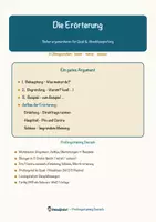 Vorschau - Arbeitsblätter - Die Erörterung – Prüfungstraining Deutsch (Klasse 9) - Seite 1
