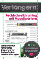 Vorschau - Arbeitsblätter - Verlängern üben - Rechtschreibtraining mit Modellwörtern und Grundwortschatz - Deckblatt