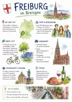 Vorschau - Arbeitsblätter - Lernposter + Arbeitsblätter zum Thema "Freiburg im Breisgau" + Lösung & MP3 + Mindmap + Infografik - Deckblatt