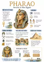 Vorschau - Arbeitsblätter - Lernposter + AB mit Fragen zum Thema "Pharao" + Lösungsblatt + Infografik - Deckblatt