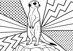 Vorschau - Mal- und Bastelvorlagen - Erdmännchen - Pop Art Vorlagen Ausmalbilder - Seite 1