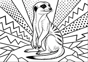 Vorschau - Mal- und Bastelvorlagen - Erdmännchen - Pop Art Vorlagen Ausmalbilder - Seite 2