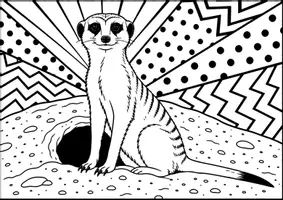 Vorschau - Mal- und Bastelvorlagen - Erdmännchen - Pop Art Vorlagen Ausmalbilder - Seite 3