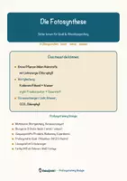 Vorschau - Arbeitsblätter - Die Fotosynthese – Prüfungstraining Biologie (Klasse 8) - Deckblatt