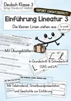 Vorschau - Arbeitsblätter - Einführung Lineatur Klasse 3 – Geschichte, Tafelbilder, Material & differenzierte Übungen in Grundschrift und Schreibschrift (SAS und LA) - Deckblatt