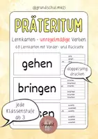 Vorschau - Merkblätter - Präteritum Lernkarten - unregelmäßige Verben - Deckblatt