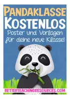 Vorschau - Mal- und Bastelvorlagen - Kostenlos - Schulanfang in der Pandaklasse - Deckblatt