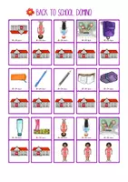 Voorbeeld - Terug naar School Domino • Schoolwoordenschat • Printbaar Educatief Spel - Pagina 3