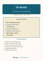 Vorschau - Arbeitsblätter - Der Bericht – Prüfungstraining Deutsch (Klasse 8) - Deckblatt