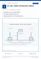 Vorschau - Interaktives Material - Lektion 3 Selbstlernkurs - Die drei Formen mechanischer Energie - Deckblatt