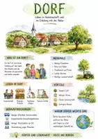 Vorschau - Arbeitsblätter - Lernposter + Arbeitsblätter zum Thema "Dorf" + Lösung & MP3 + Mindmap + Infografik - Deckblatt