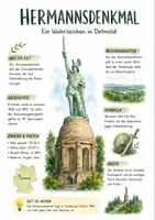 Vorschau - Arbeitsblätter - Lernposter + Arbeitsblätter zum Thema "Hermannsdenkmal" + Lösung & MP3 + Mindmap + Infografik - Deckblatt