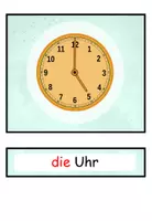 Vorschau - Präsentationen/Tafelbilder - DaZ - Bildkarten und Wortkarten "Die Uhrzeit" Thema "Kalender und Zeit" DaZ / DaF / Deutsch - Seite 1