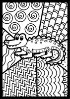 Vorschau - Mal- und Bastelvorlagen - Pop Art Zootiere – Ausmalbilder Kunstprojekt (Safari-Tiere, Afrika) - Seite 2