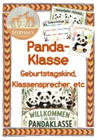 Vorschau - Poster - Pandaklasse - Klassensprecher Schilder, Post für Kranke uvm - Deckblatt