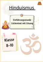 Vorschau - Arbeitsblätter - Hinduismus Einführung Lückentext Überblick - Deckblatt