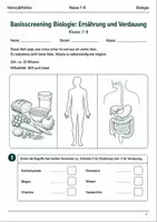 Vorschau - Arbeitsblätter - 5 Basisscreenings Biologie Klasse 7–8 - Seite 1