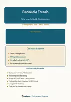 Vorschau - Arbeitsblätter - Binomische Formeln – Prüfungstraining Mathematik (Klasse 8) - Seite 1
