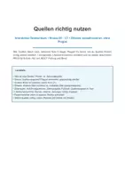 Vorschau - Unterrichtsreihen - Quellen richtig nutzen – Zitieren, Paraphrasieren - Deckblatt