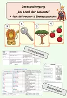 Vorschau - Stundenentwürfe - Lesespaziergang - im Land der Umlaute (inkl. Verlaufsplanung) - Deckblatt