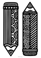 Vorschau - Arbeitsblätter - Muster Stifte Ausmalen - Zendoodle Fensterbilder zum Schulstart - Seite 1