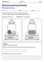 Vorschau - Arbeitsblätter - Basisscreening Chemie Massenerhaltung Klasse 7–8 - Deckblatt
