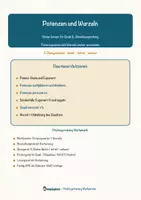 Vorschau - Arbeitsblätter - Potenzen und Wurzeln – Prüfungstraining Mathematik (Klasse 9) - Deckblatt