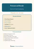 Vorschau - Arbeitsblätter - Potenzen und Wurzeln – Prüfungstraining Mathematik (Klasse 9) - Seite 1