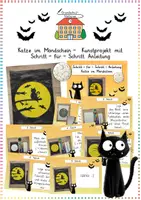 Vorschau - Präsentationen/Tafelbilder - Katze im Mondschein: Schritt-für-Schritt Kunstprojekt - Kunst - Kl. 3/4 - Deckblatt