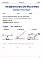 Vorschau - Arbeitsblätter - Physik Basisscreenings Klasse 7–8 5er-Bundle - Seite 1