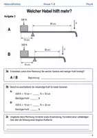 Vorschau - Arbeitsblätter - Hebel und einfache Maschinen Basisscreening Klasse 7–8 - Seite 3
